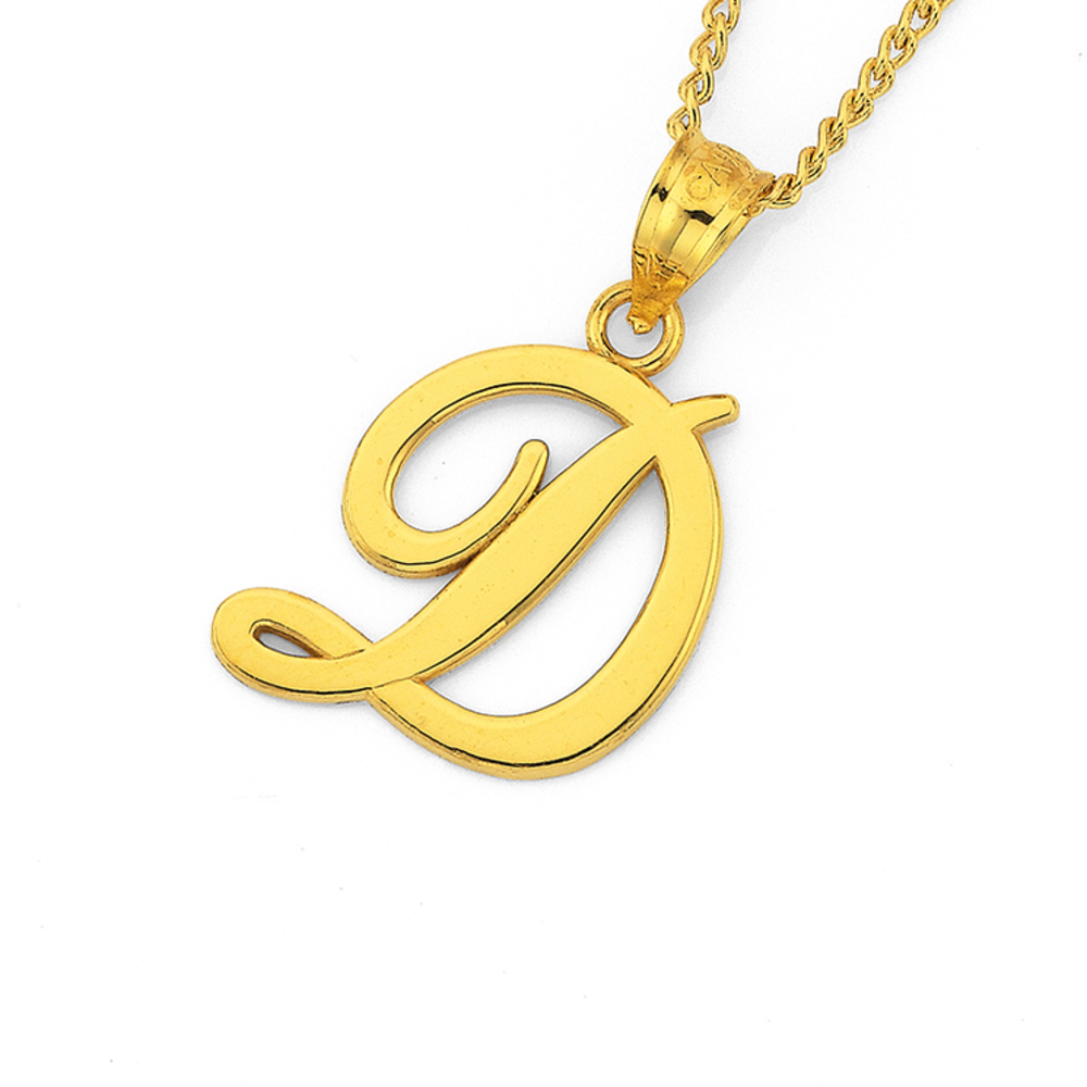 D letter deals pendant gold