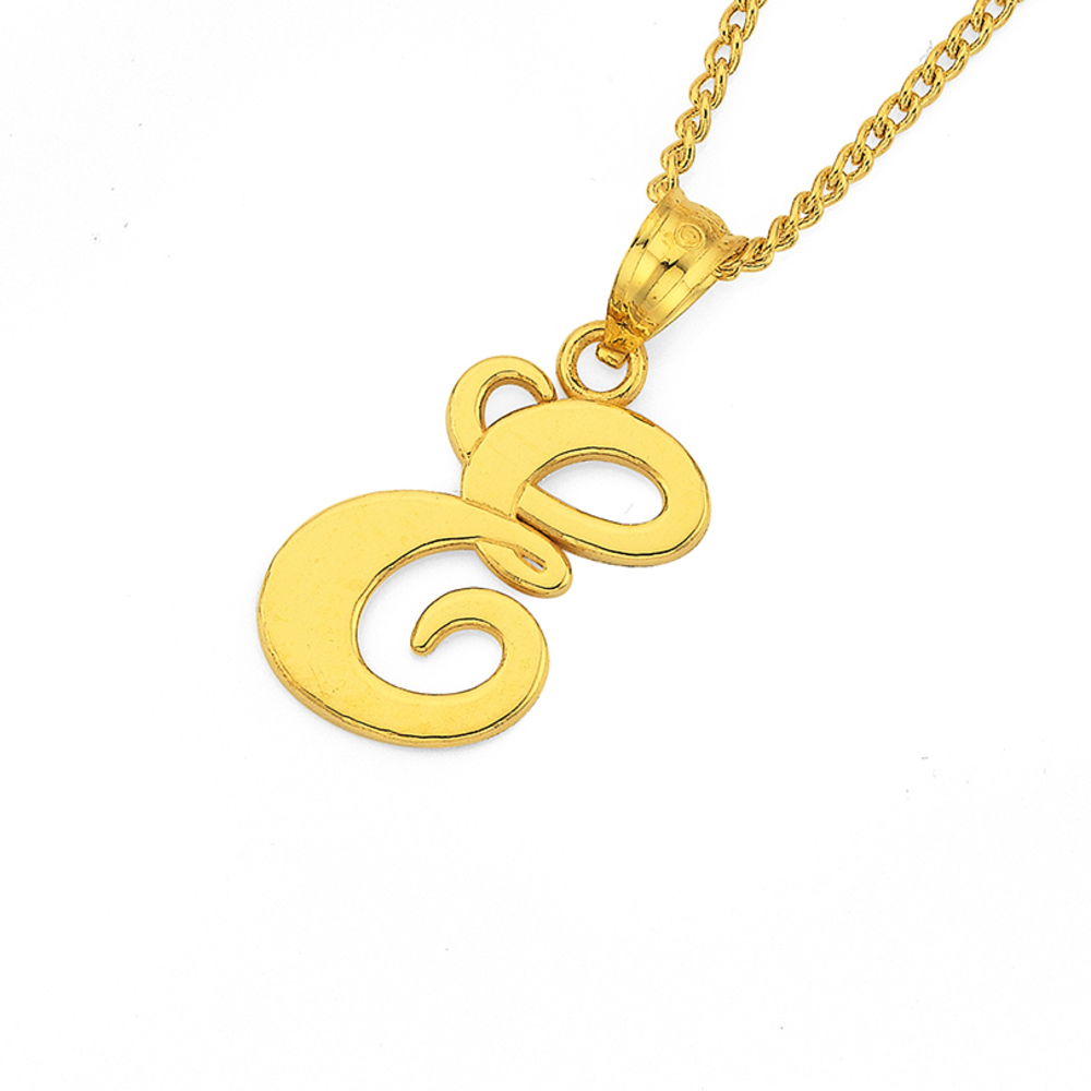 E on sale pendant gold