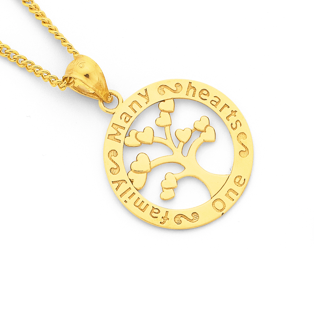 Gold on sale family necklace