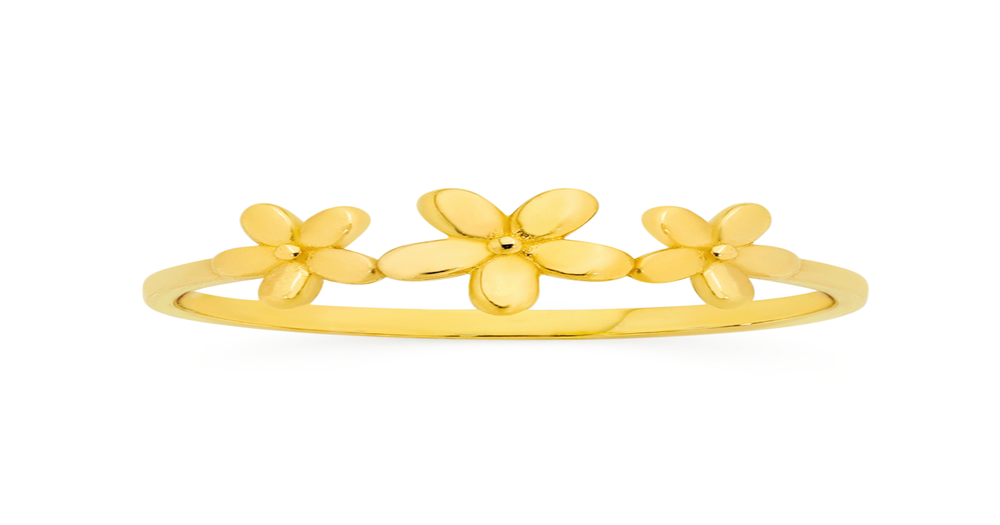 9ct Gold Triple Flower Dress Ring | Prouds