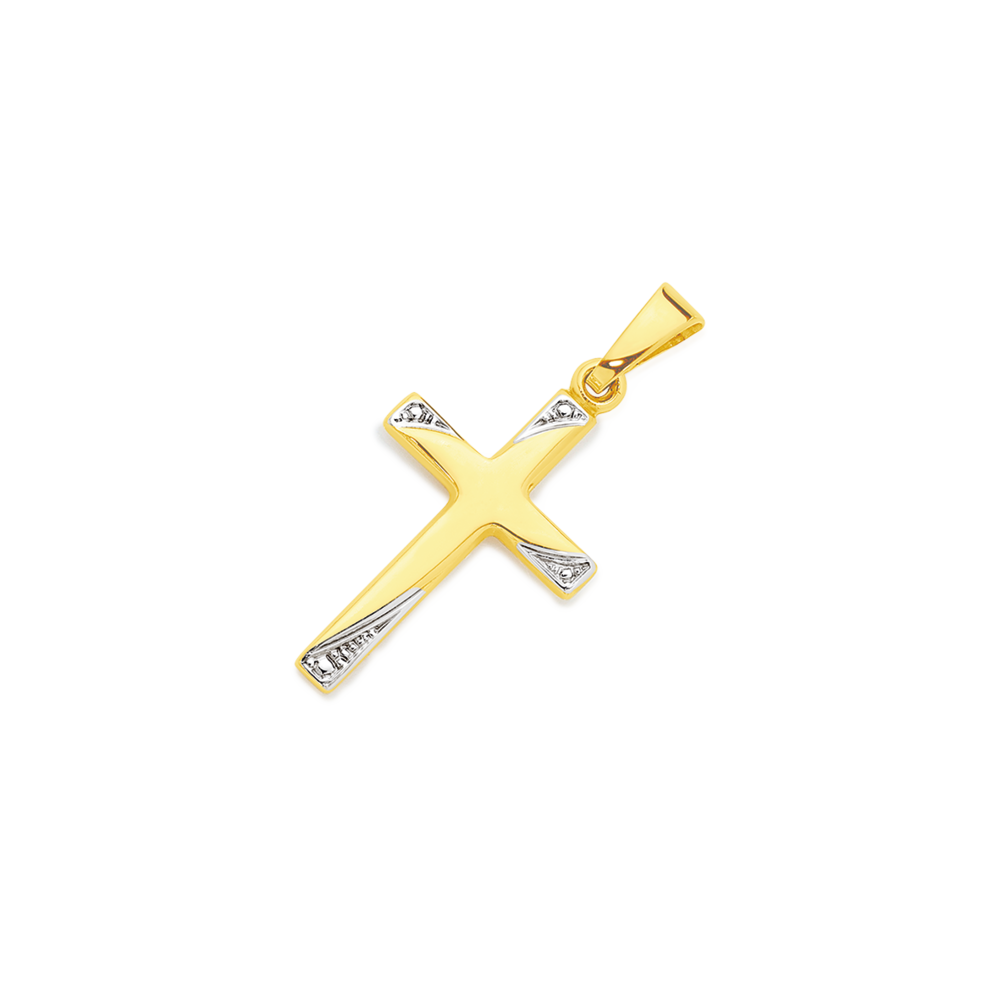 Two tone deals gold cross pendant