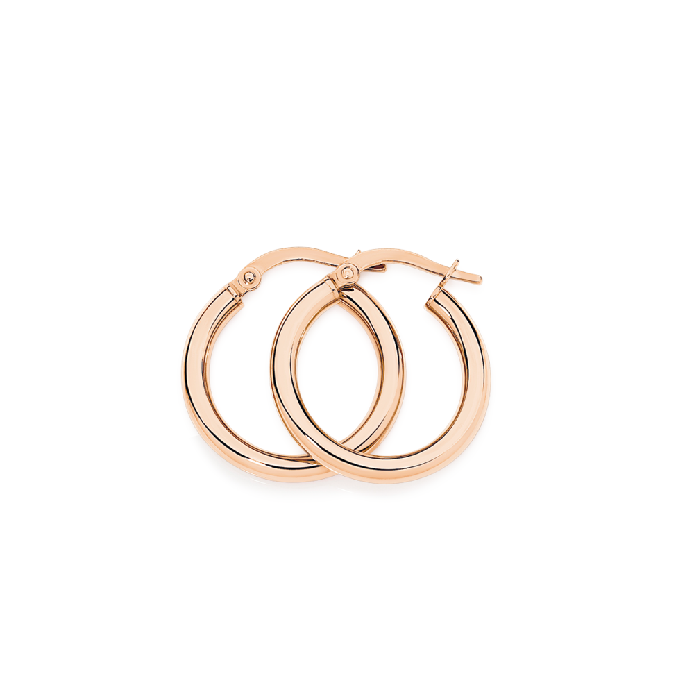 Rose gold tube hoop shop earrings