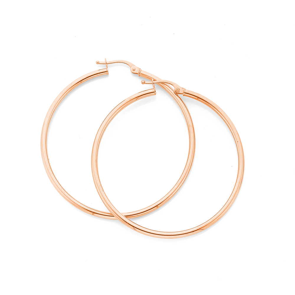 Rose gold loop earrings sale