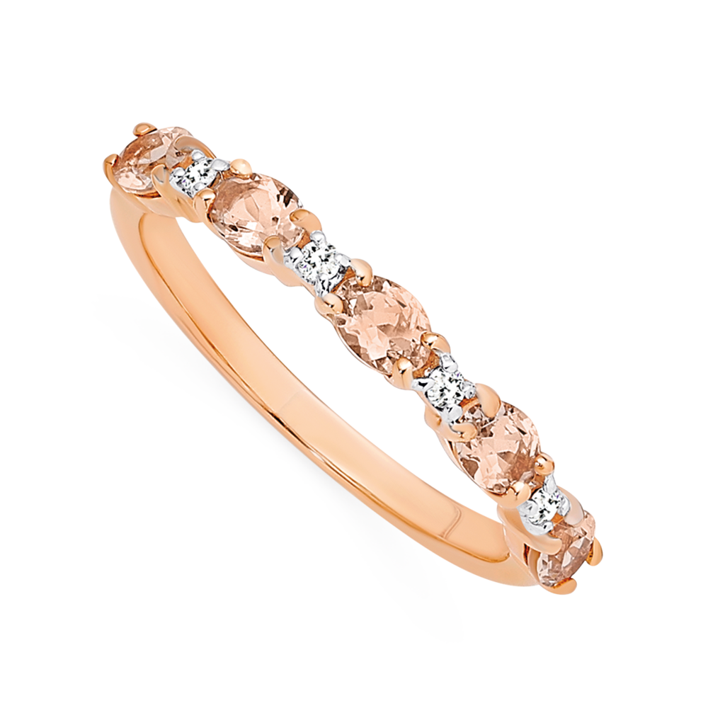 Morganite shop anniversary band