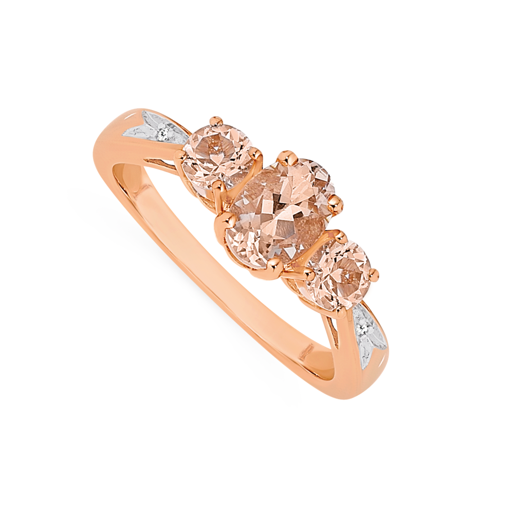 Morganite gold clearance engagement rings