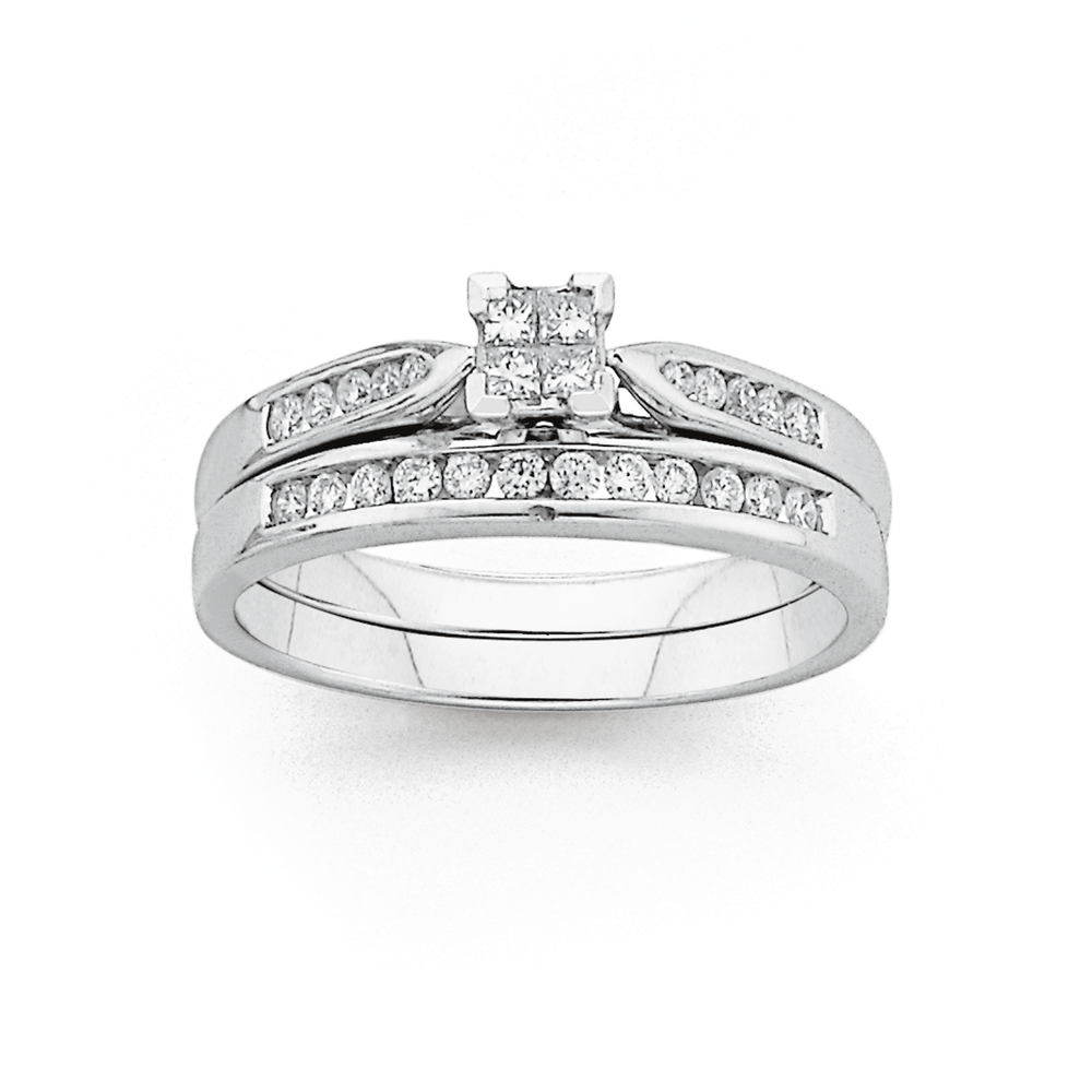 white gold diamond bridal ring sets