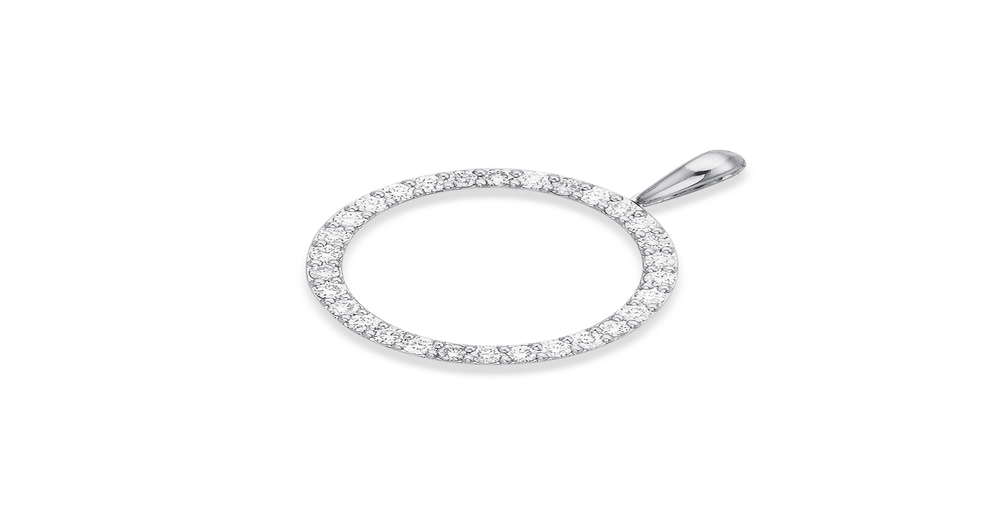 9ct White Gold Diamond Circle Pendant | Prouds