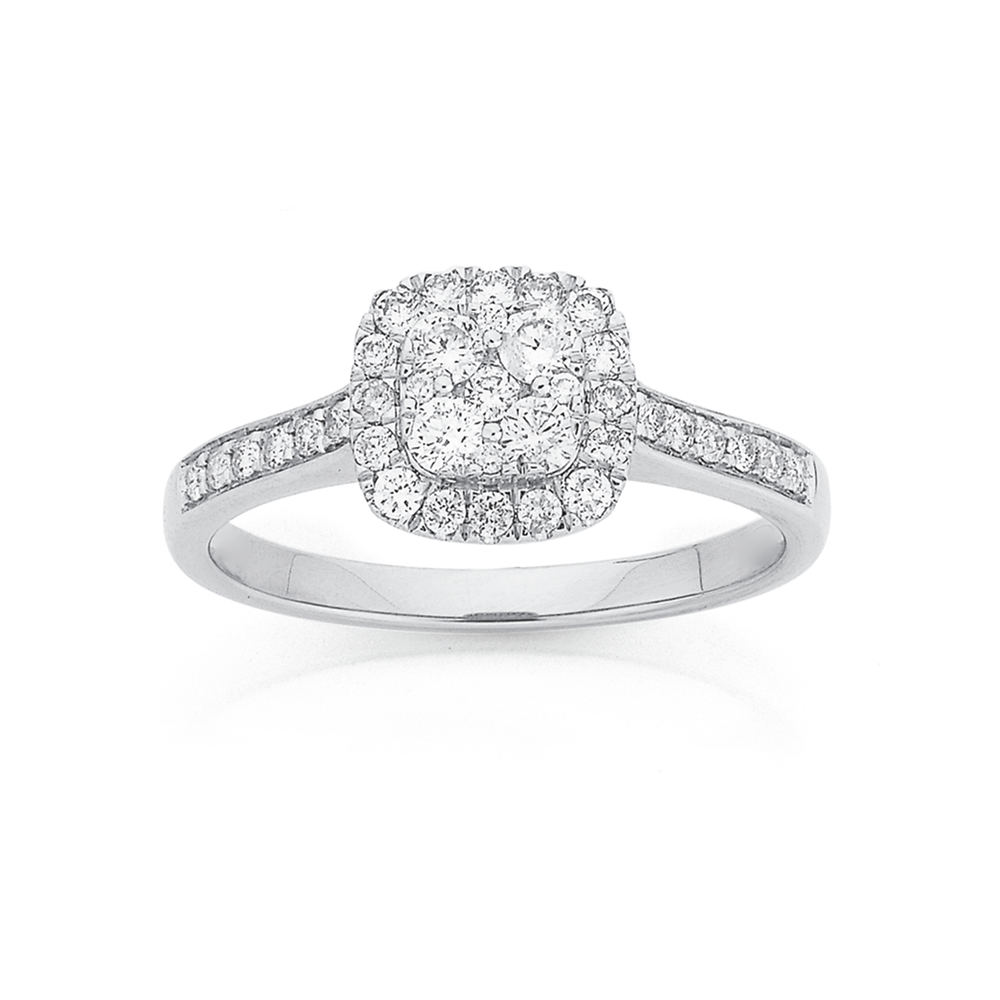 9ct white gold diamond ring