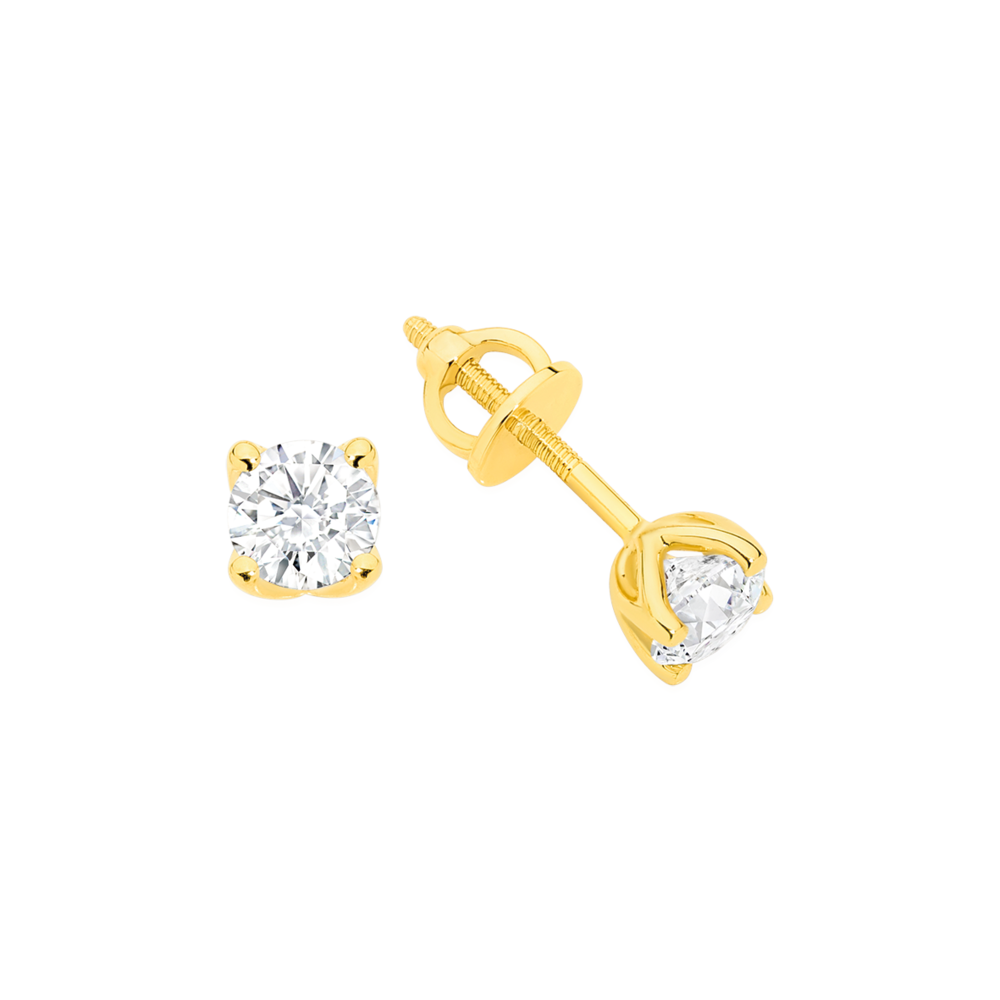 1 ct total weight deals diamond stud earrings