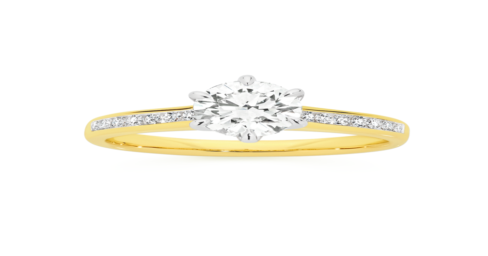 Alora 14ct Gold 1.15 Carats Tw Lab Grown Diamond Shoulder Solitaire ...