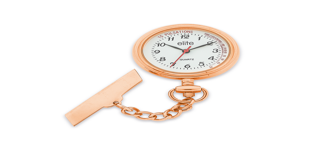 Elite Ladies Rose Tone Nurses Watch in Rose | Prouds