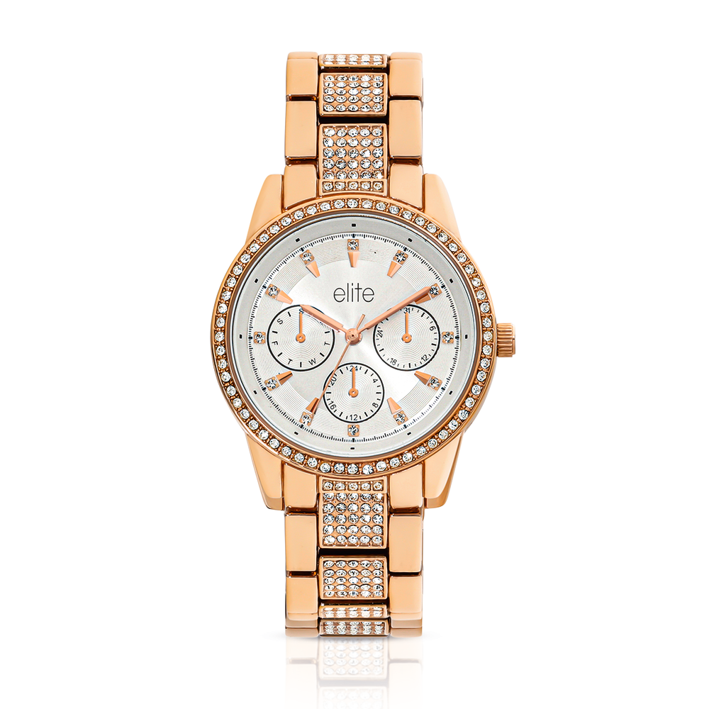 Elite Ladies Mesh Band Watch in Silver | Prouds