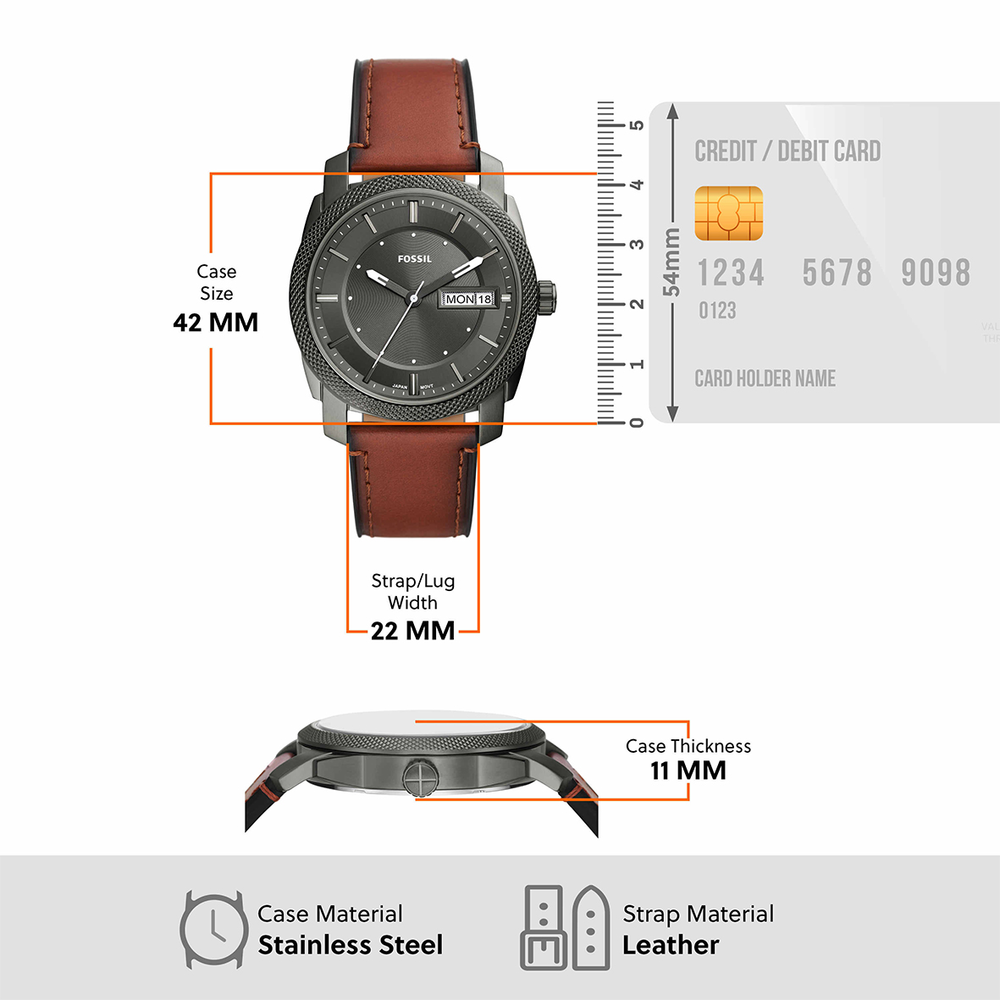 Fossil watch diameter sale