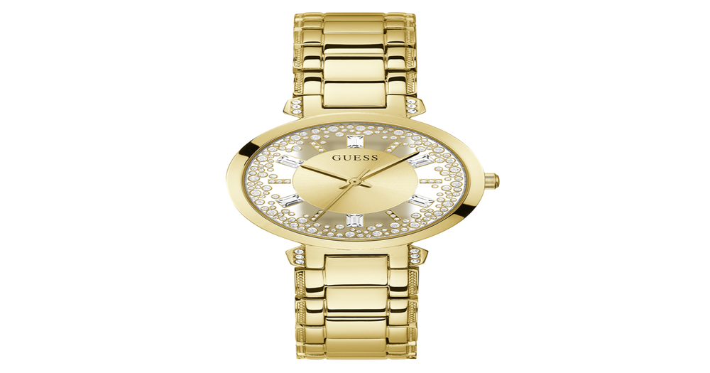 Guess Crystal Clear Ladies Watch in Gold | Prouds
