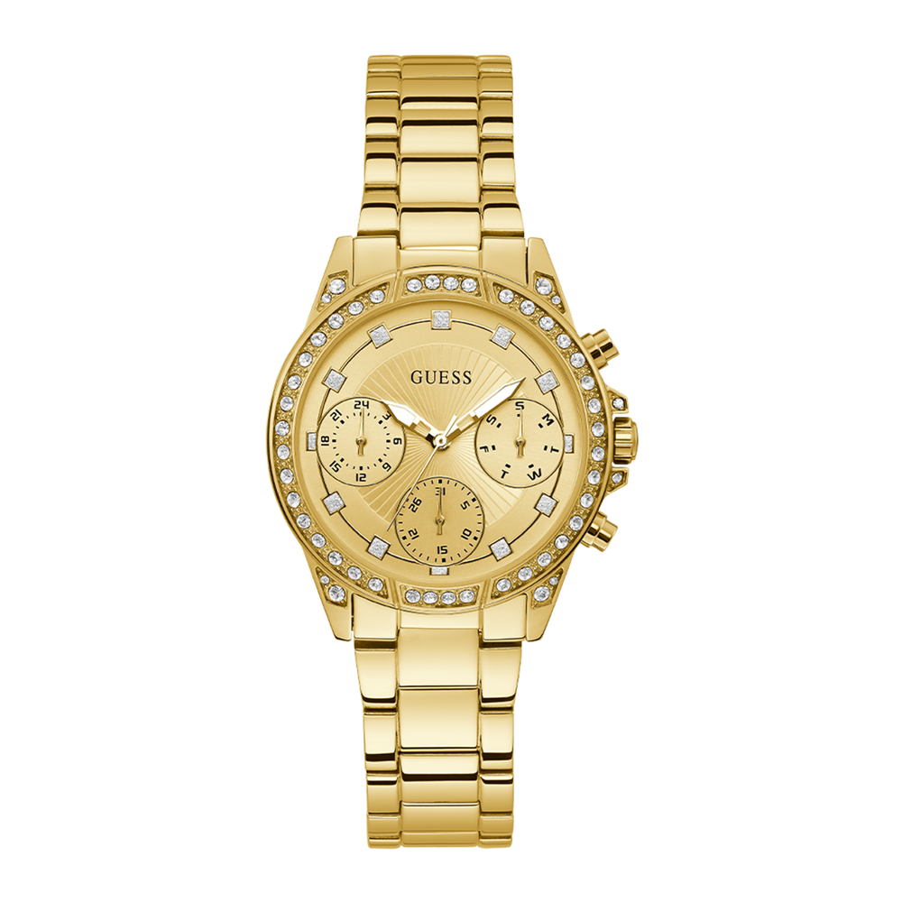 guess watch white and gold