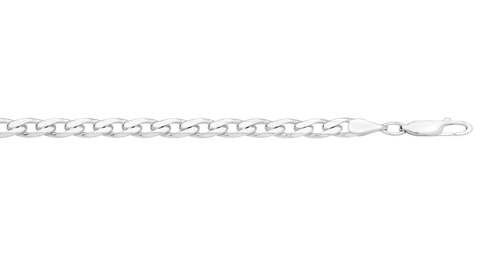 Silver 19cm Bevelled Curb Bracelet | Prouds