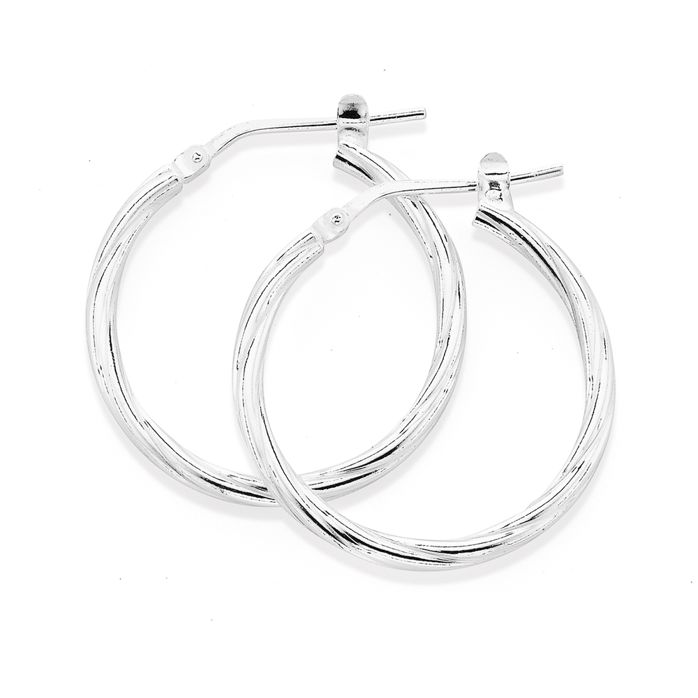 Ladies silver shop hoop earrings