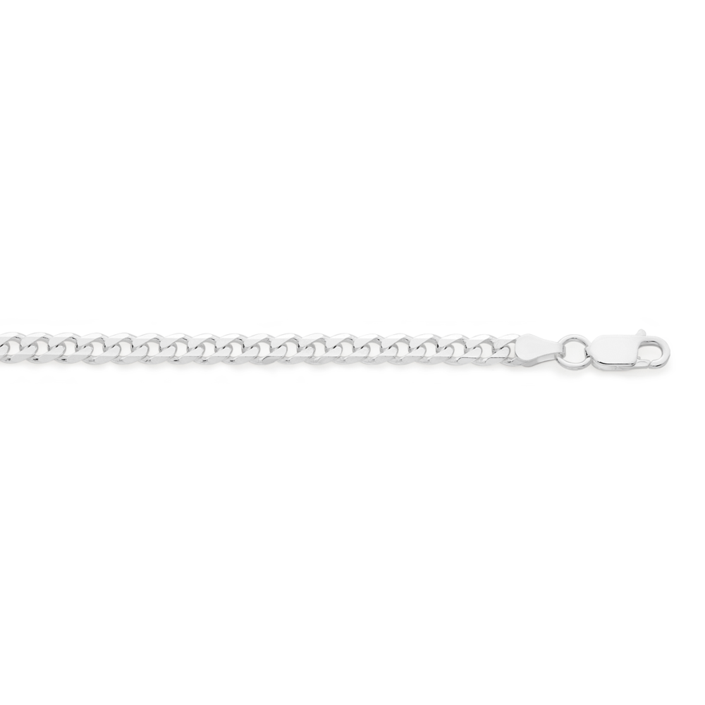 Sterling Silver Hanging Heart Charm Belcher 16.5cm Bracelet