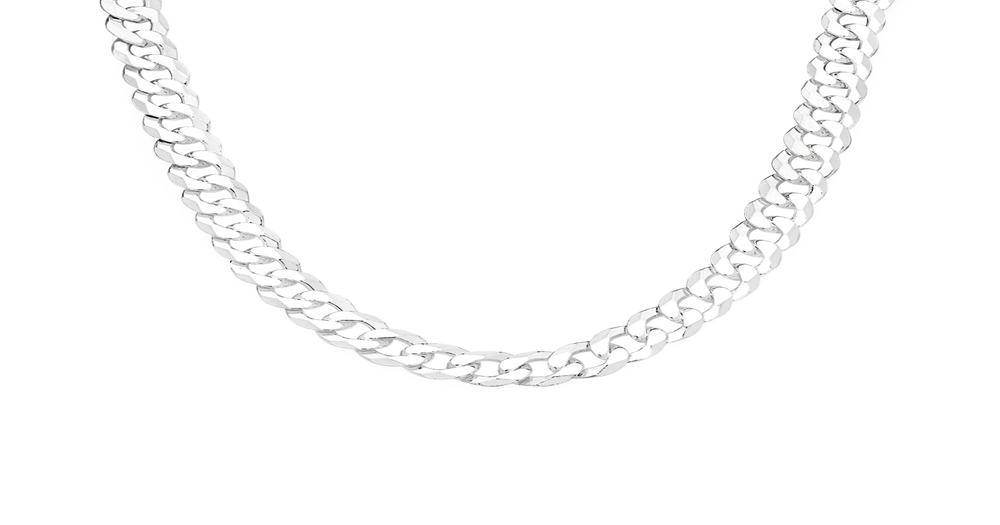 Silver 60cm Solid Curb Chain | Prouds