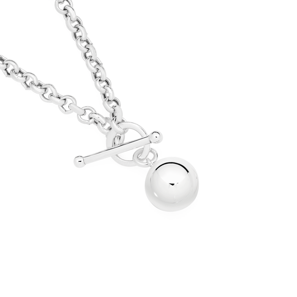 Silver Ball Fob Cable Chain Bracelet | Prouds