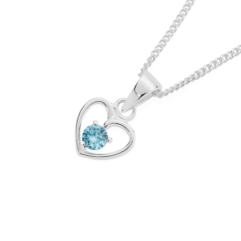 Genuine Blue Diamond Accent Mom & Child Heart Pendant Necklace in Ster –  kidzcandesign.com