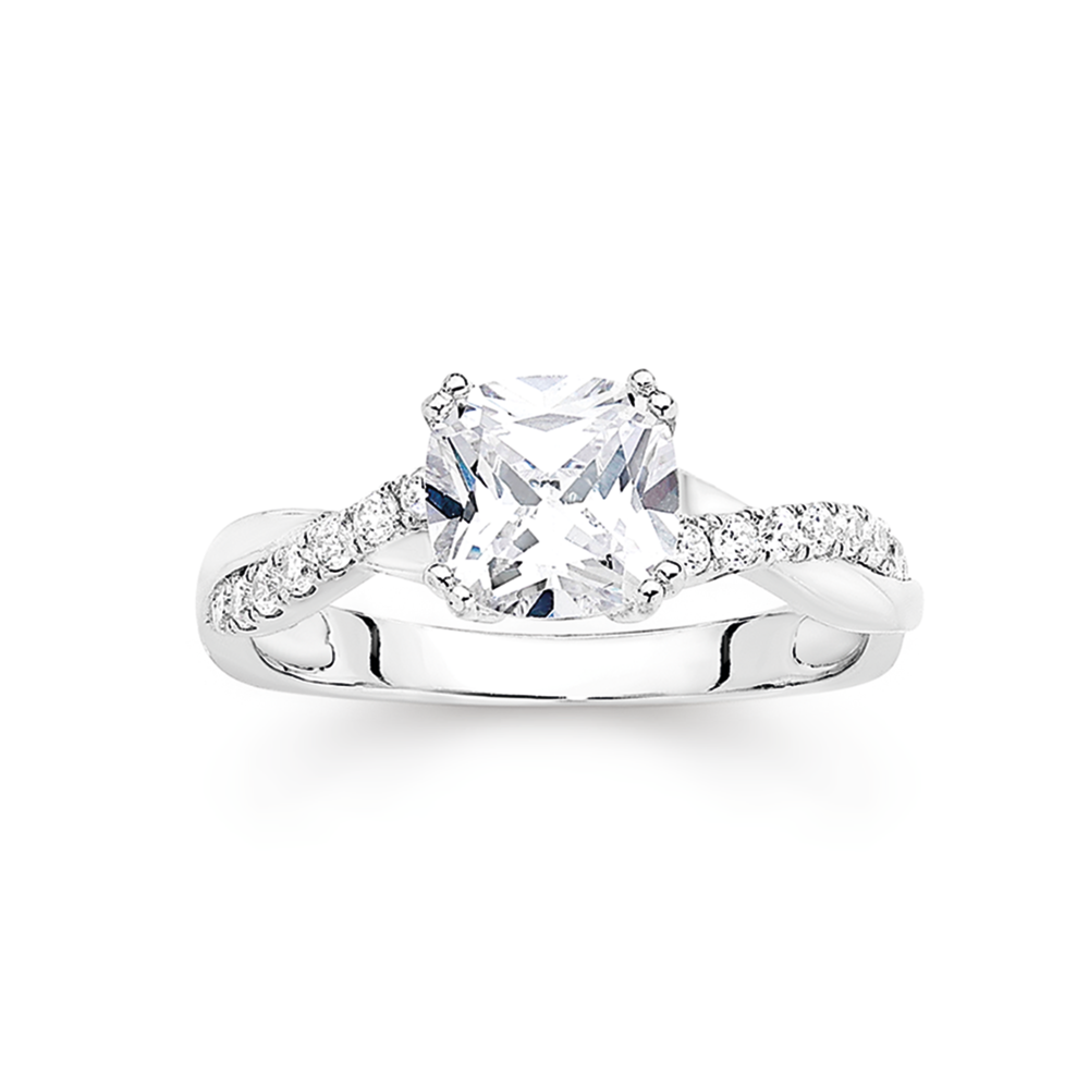 Cushion cut deals cubic zirconia ring