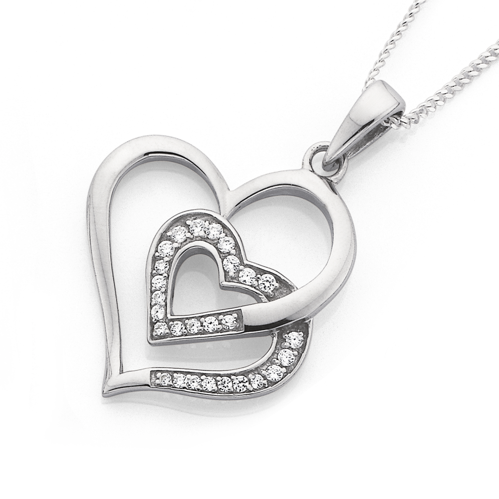 Zales Interlocking Hearts Necklace in 14K Gold | Hamilton Place