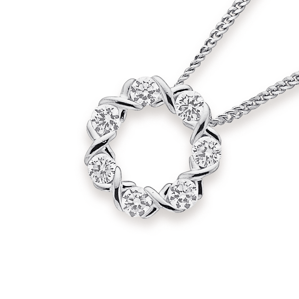 Sterling silver hugs and 2024 kisses necklace