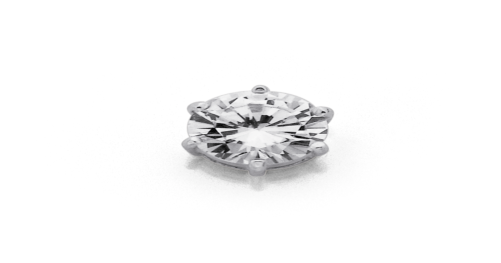 Silver Cubic Zirconia Single Stud in White | Prouds