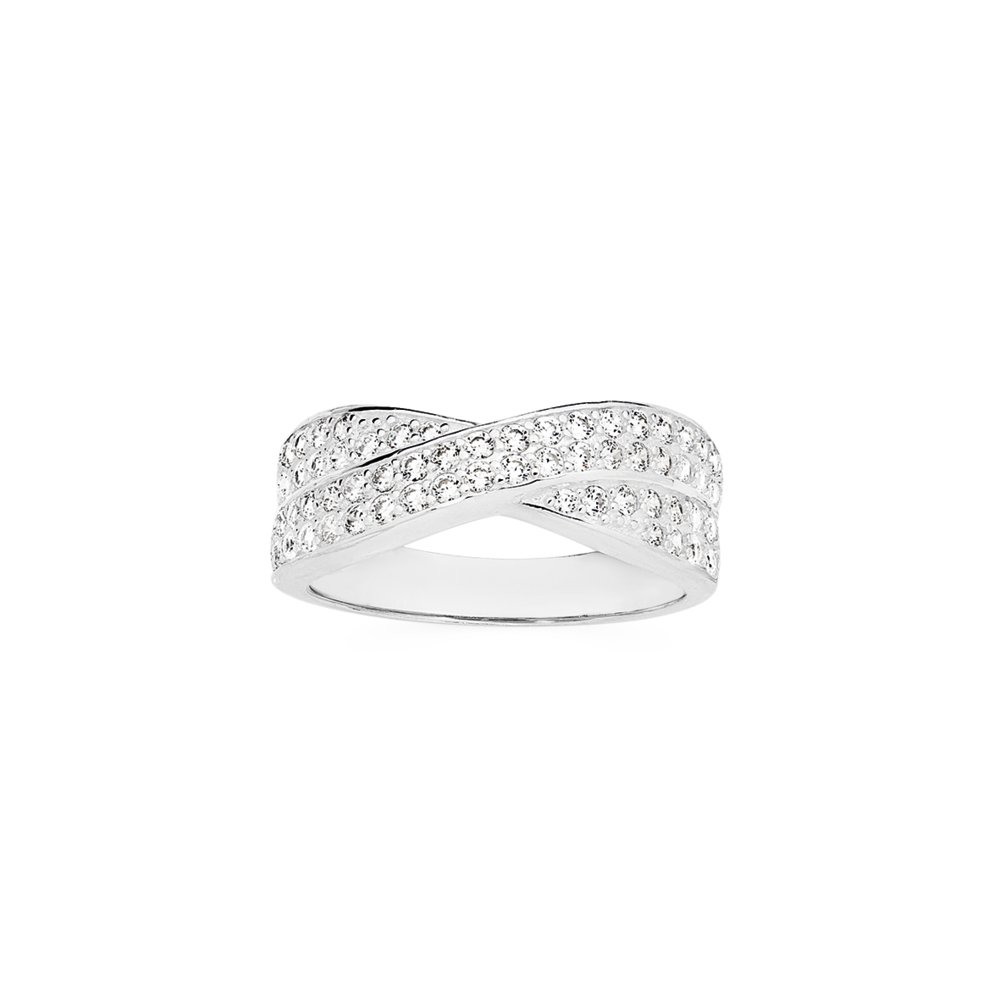 Silver wide store band ring womens