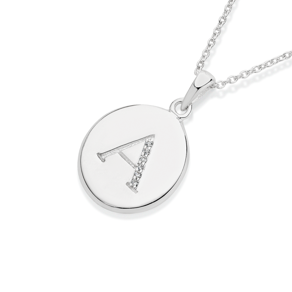 silver initial k necklace