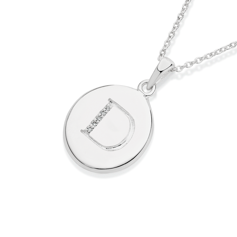 Sterling silver deals initial disc necklace