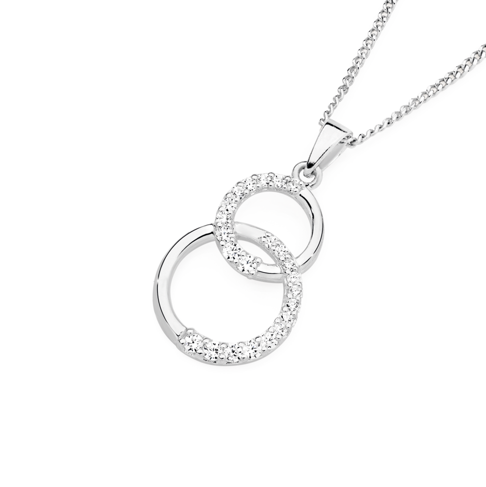 Amazon.com: 4 Geometric Interlocking Circles Pendant Necklace For Women For  Teen .925 Sterling Silver : Clothing, Shoes & Jewelry