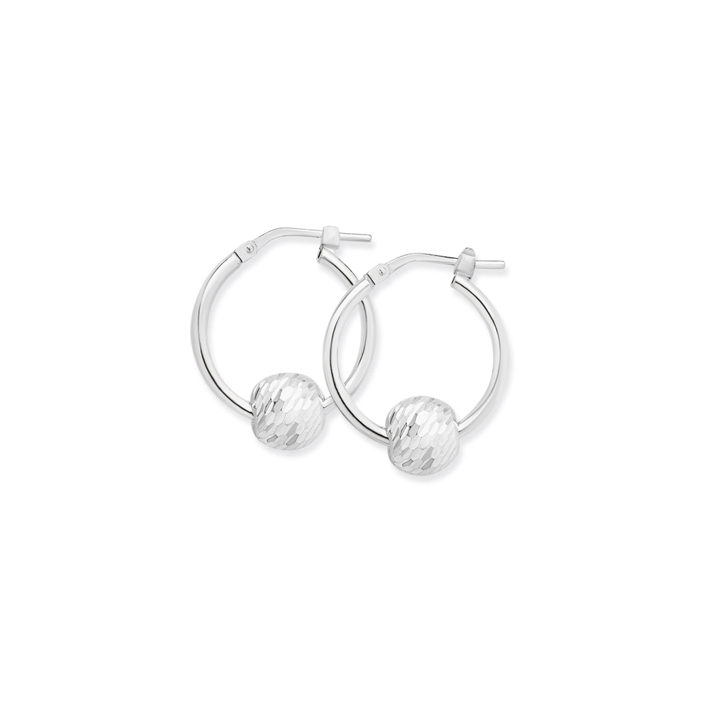 sterling silver diamond cut hoops