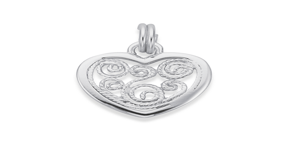 Silver Filigree Heart Charm | Prouds