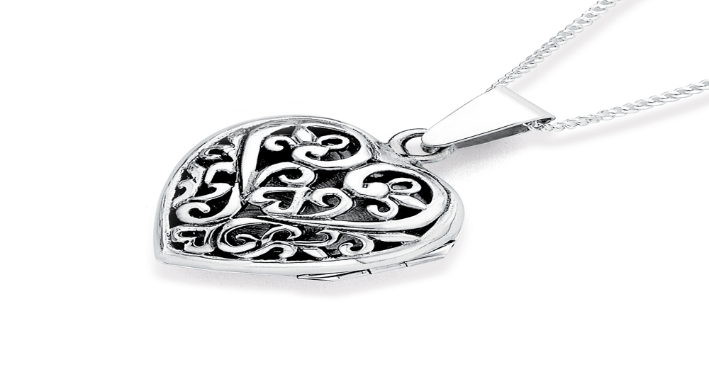 Silver Filigree Heart Locket | Prouds