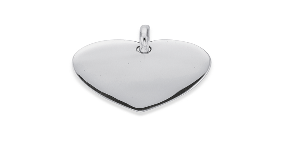 Silver Flat Heart Disc Charm | Prouds