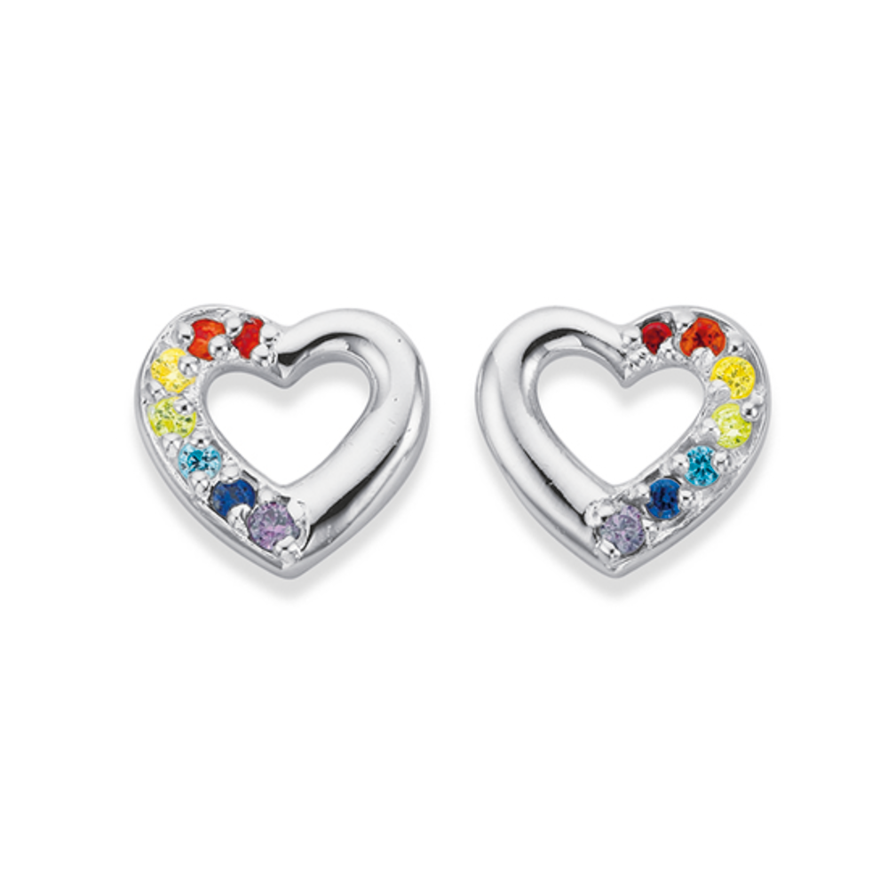 rainbow cz earrings