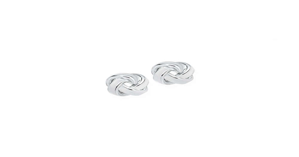 Silver Ribbon Knot Earrings | Prouds