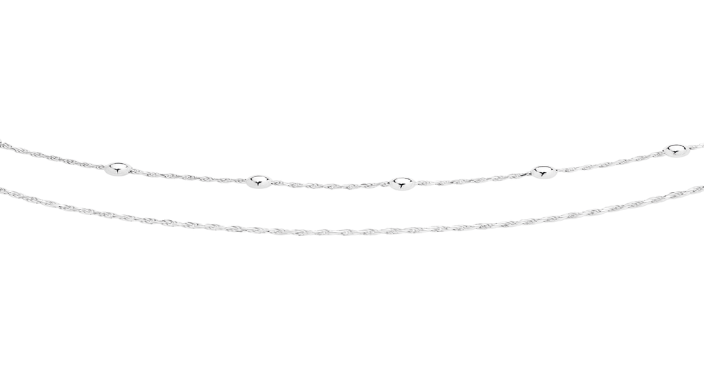 Silver Rope And Ball Necklet | Prouds