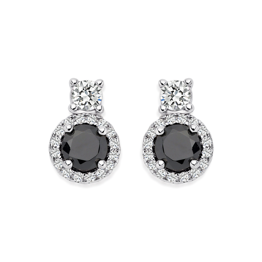 Black shop cz earrings