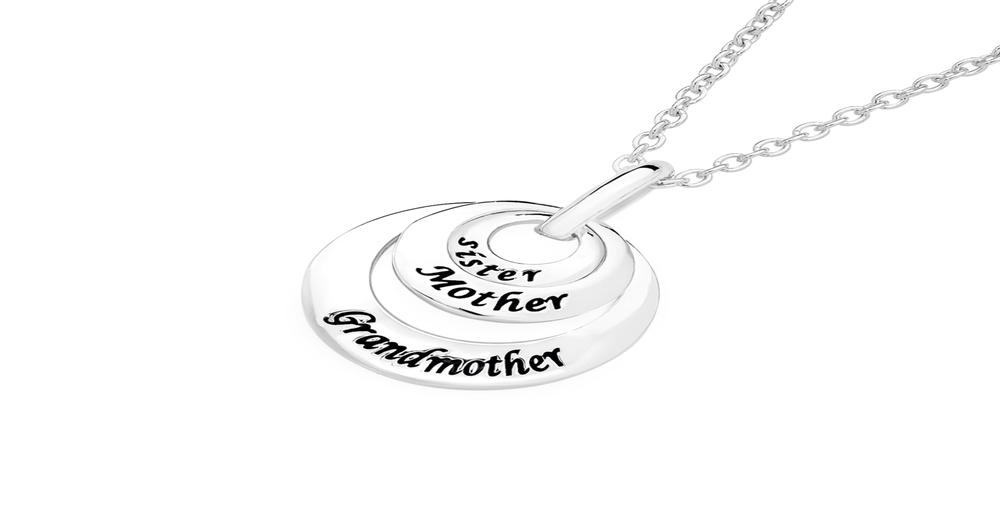 Silver Sister Mother Grandmother Pendant | Prouds