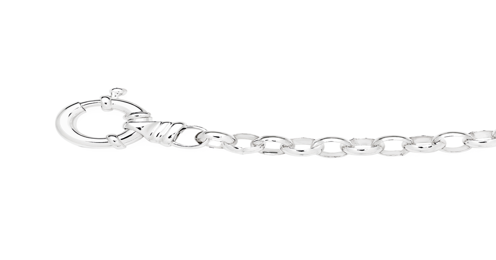 Sterling Silver 20cm Solid Belcher Bolt Ring Bracelet | Prouds