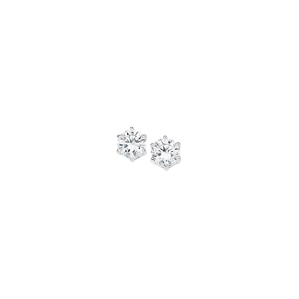 7mm cubic zirconia stud earrings