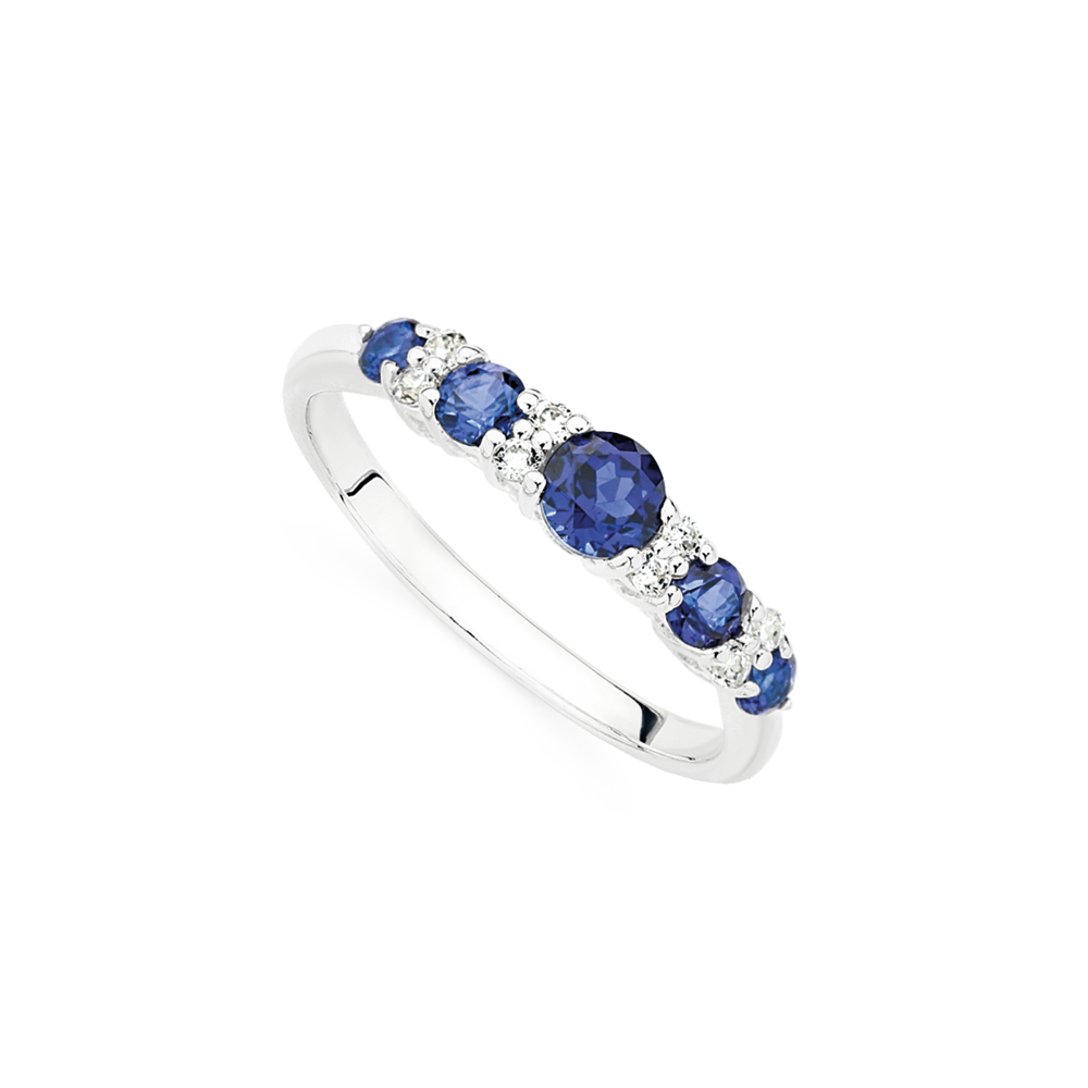 Sterling silver and sapphire shop rings