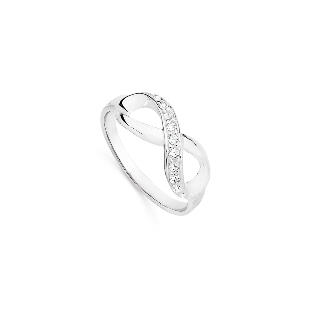 Cubic zirconia clearance infinity ring