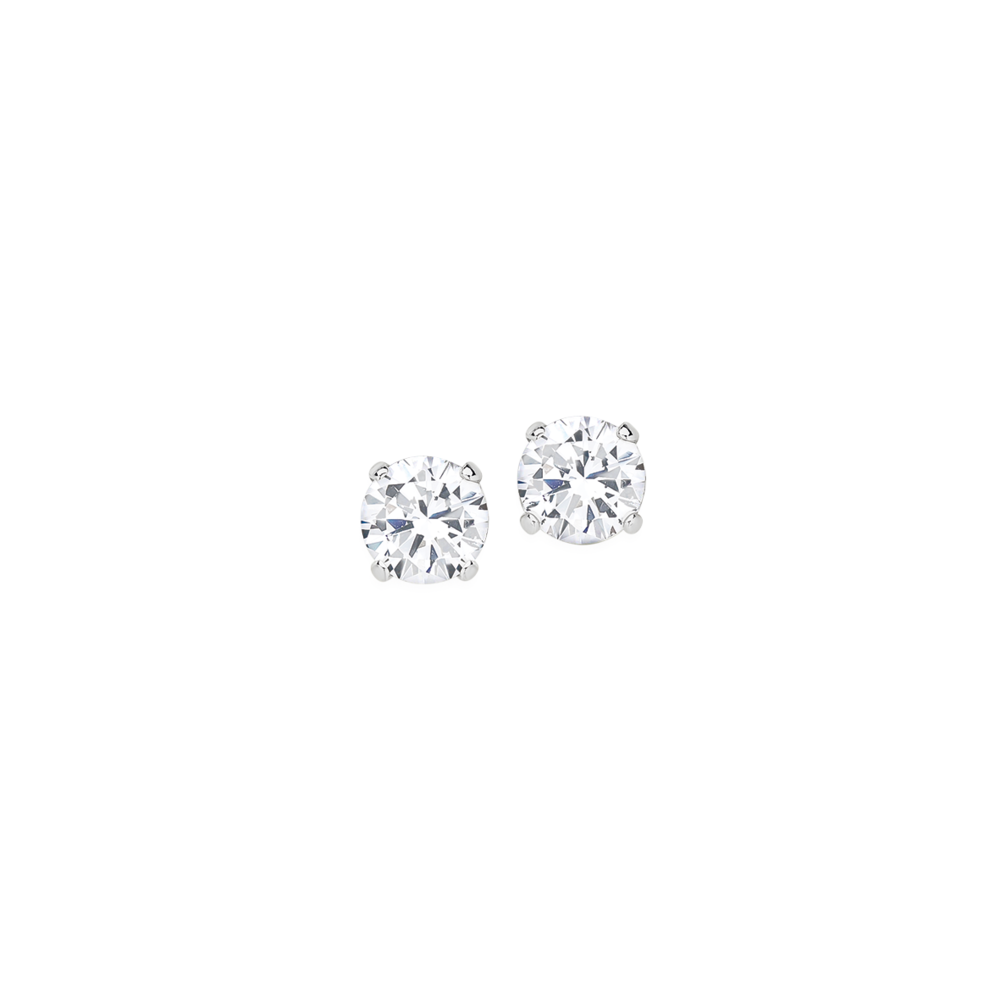 Promotion Mens Silver Stud Earrings White Diamond CZ Post 