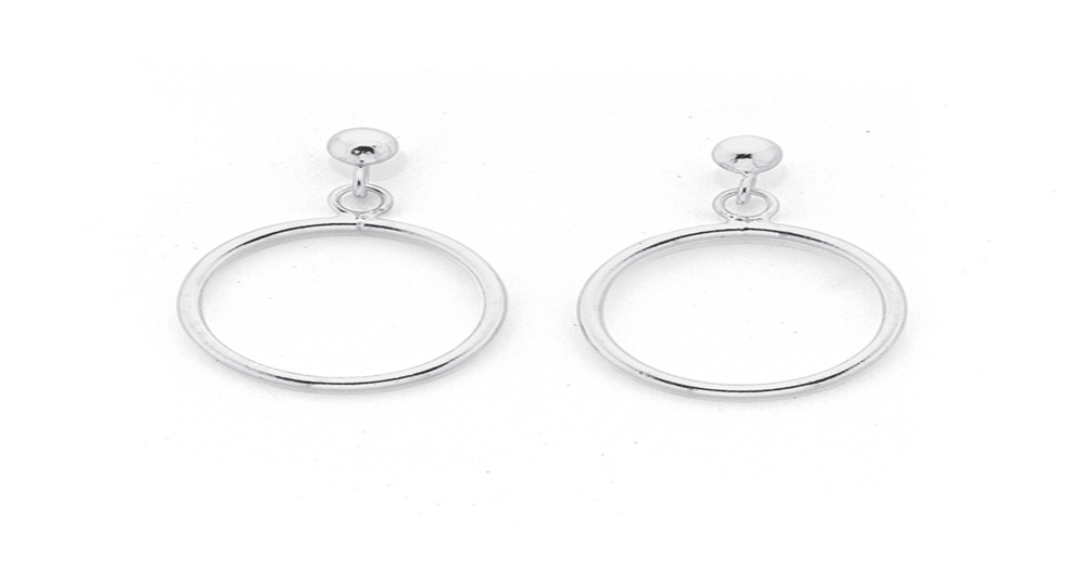 Sterling Silver Galaxy Circle Drop Earrings | Prouds