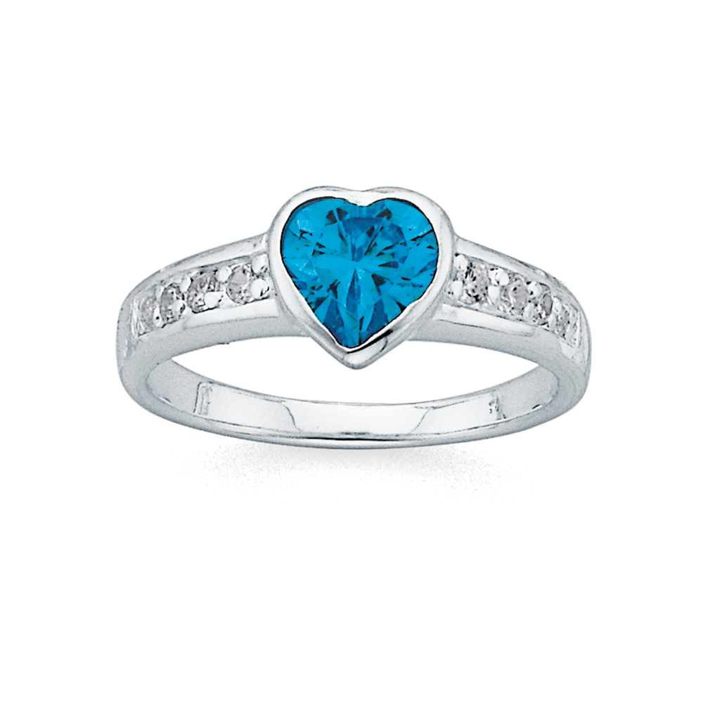 Blue diamond outlet heart ring