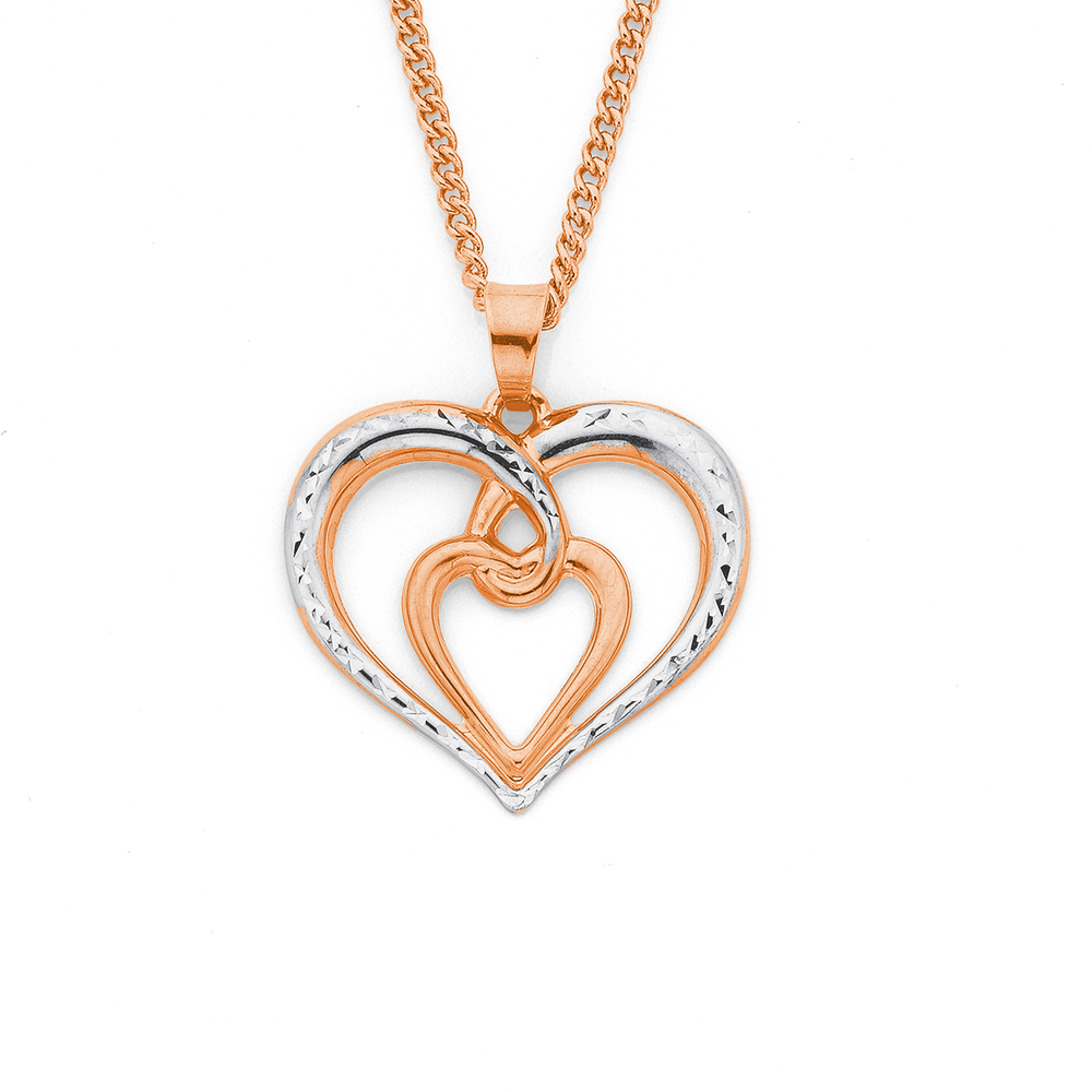 rose gold heart necklace jcpenney